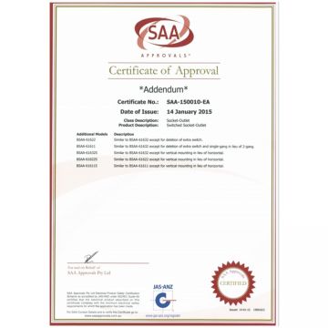 SAA certificate of socket for australia standard mobile container house
