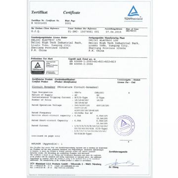 CE certificate of electrical breaker for modular container house