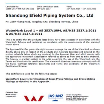 SAA certificaate of pluming for container house prefab