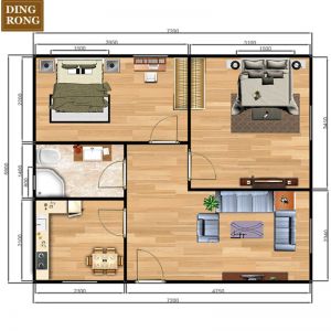 Los planos de las casas de contenedores de 2 dormitorios se pueden personalizar